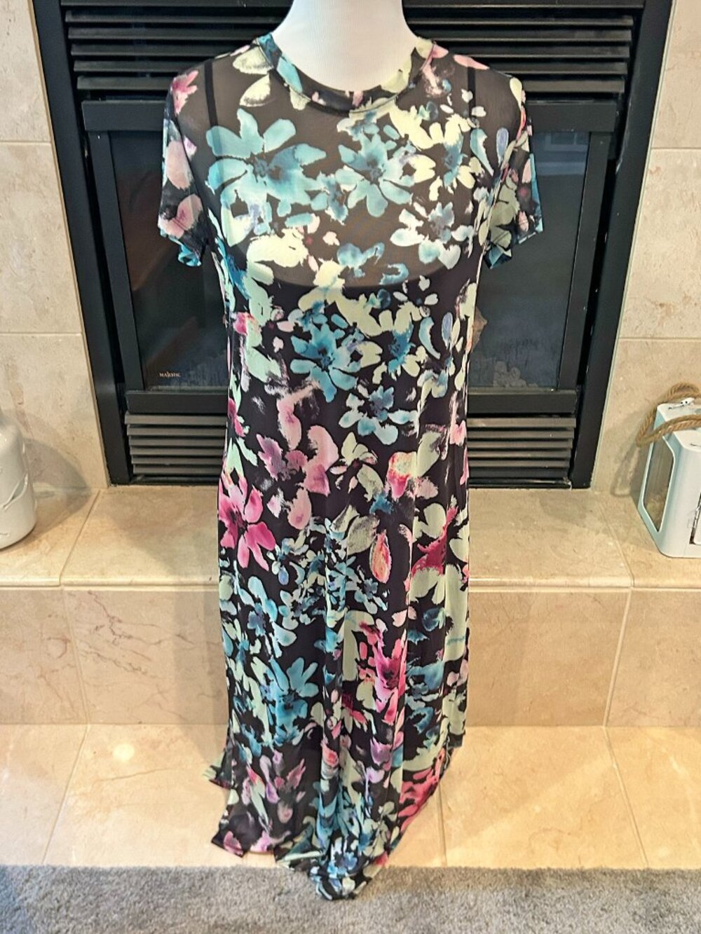 Steve Madden Mesh Layered Flower Dress